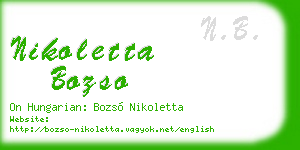 nikoletta bozso business card