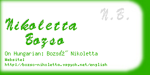nikoletta bozso business card